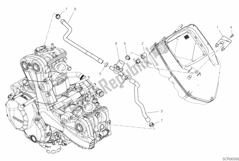All parts for the Secondary Air System of the Ducati Multistrada 950 Thailand 2019